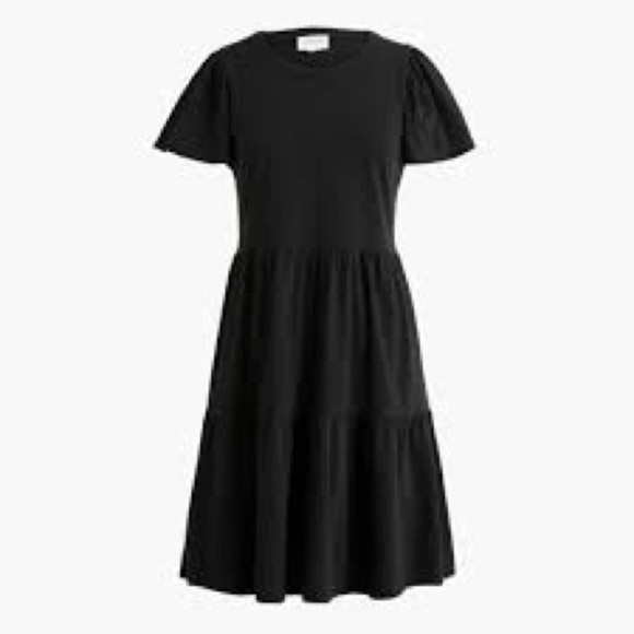 J. Crew Black Tiered Short Sleeve Dress Size Small - Picture 3 of 3